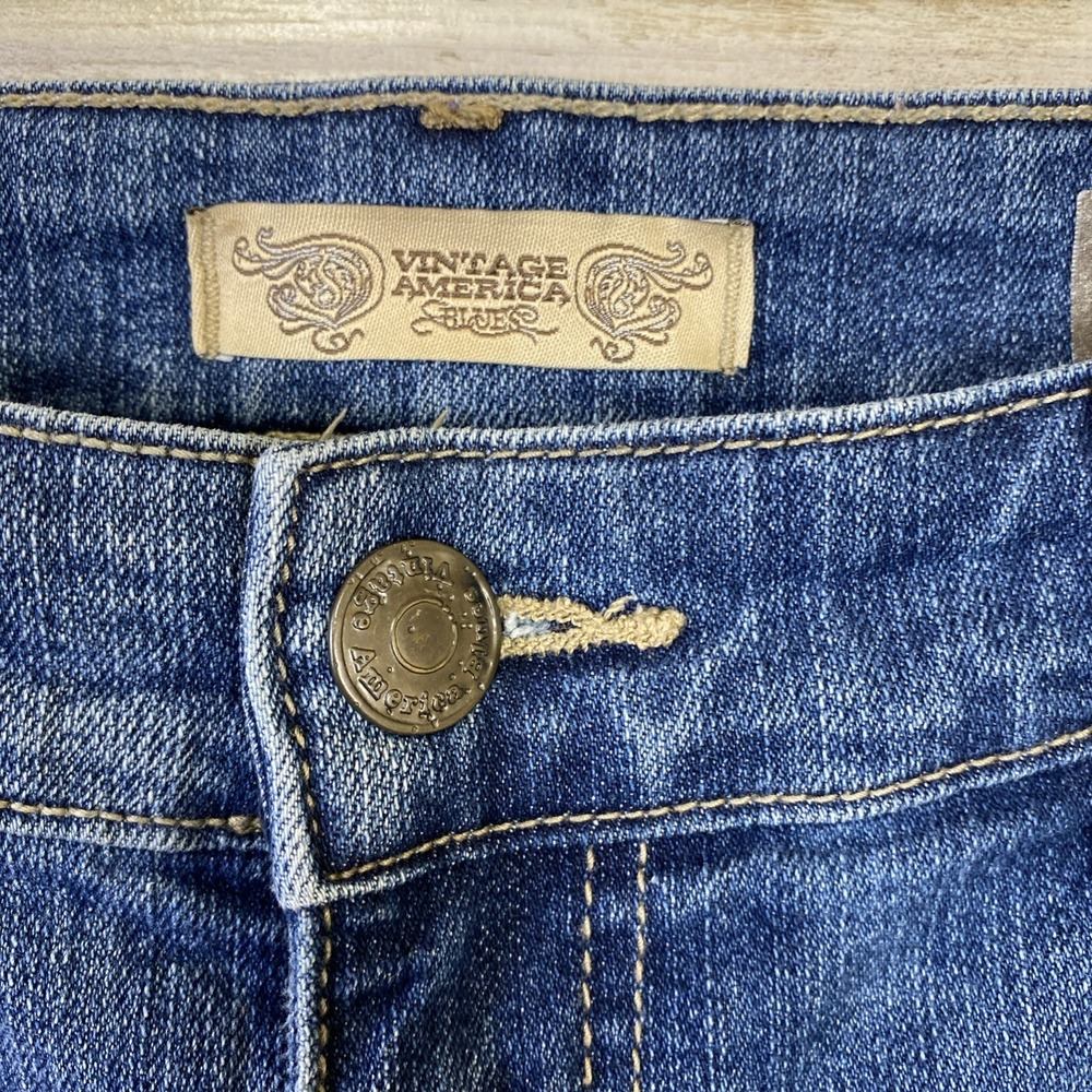 Vintage America Blue Denim Jean Shorts - Picture 4 of 12